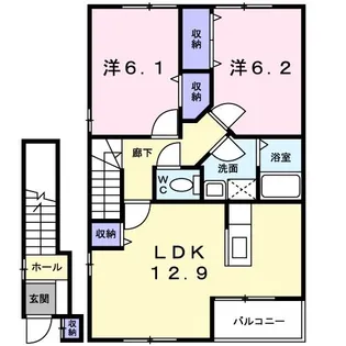 グラート鴨居花II【2階】の間取り