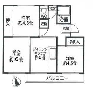 第二あやめ台団地6号棟【4階】の間取り
