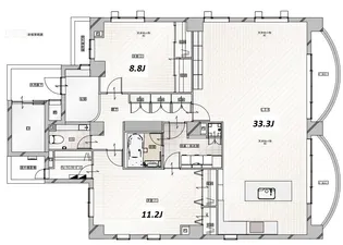 小石川 2LDK【4階】の間取り