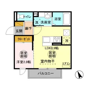 ロンオール元白銀【1階】の間取り