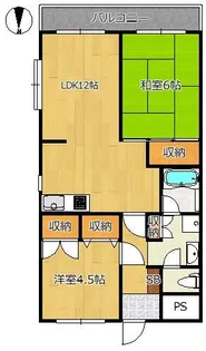 ハイツおその井1号棟【2階】の間取り