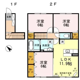 セジュール若松町【2階】の間取り