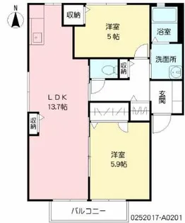 サンハウス瑞雲【2階】の間取り