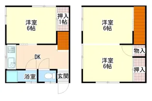 江波南メゾネットの間取り