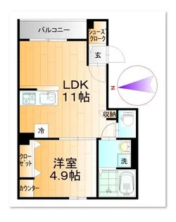 ルーナ ルークス【2階】の間取り
