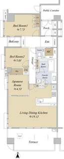 レゾネア芦屋翠ヶ丘【1階】の間取り