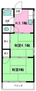 宇佐美コーポ【1階】の間取り