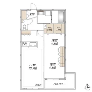 クレ ド ボヌール【3階】の間取り