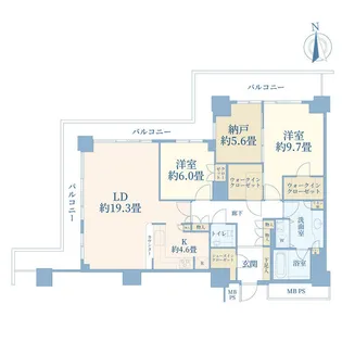 Wコンフォートタワーズ WEST【41階】の間取り
