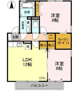 タウンスクエアA/B/C【2階】の間取り