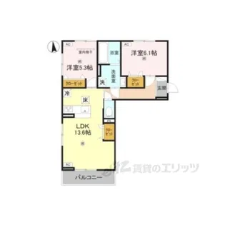 ボヌール斑鳩【1階】の間取り