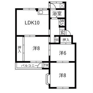 鶴甲コーポ10号棟【1階】の間取り