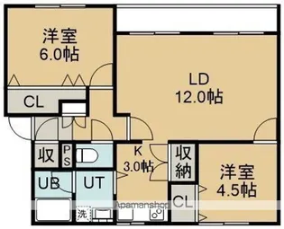 ハイツシーブリーズ本町B棟【2階】の間取り