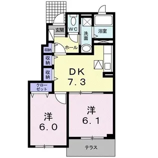 サンライズ向江【1階】の間取り