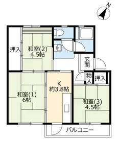 UR有野【3階】の間取り