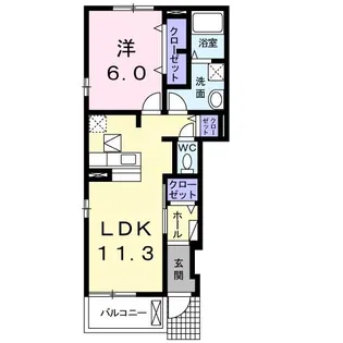 サウス・ブリッサA【1階】の間取り