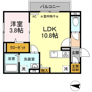 プランドール流川【3階】の間取り