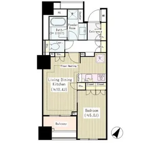 パークホームズ日本橋浜町二丁目リビオガーデン【4階】の間取り