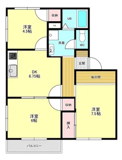 ユースヒルズA棟【1階】の間取り
