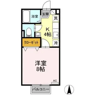 福島県郡山市田村町徳定字下河原【アパート】の間取り