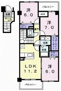 愛媛県四国中央市三島宮川4【マンション】の間取り
