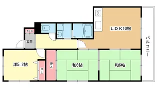 大阪府豊中市長興寺北2【マンション】の間取り