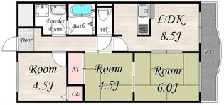 サンプラザ神楽【4階】の間取り