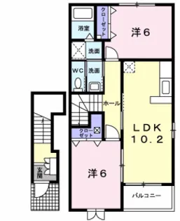 オーブ メゾン アミナ A棟【2階】の間取り