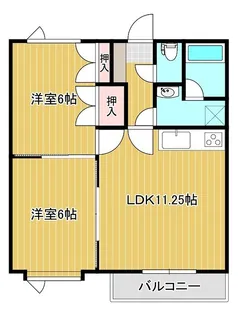 第2ハイツ北美【1階】の間取り