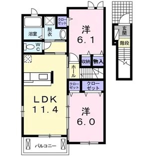 フロル・デ・コルサ【2階】の間取り