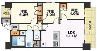 プレサンス名駅南ブリエ【14階】の間取り