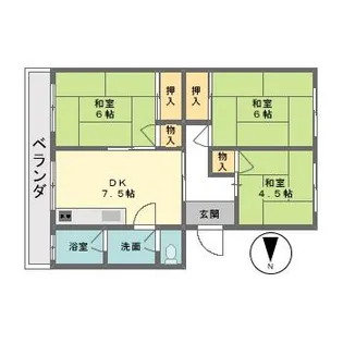 磐手ハイツ【2階】の間取り