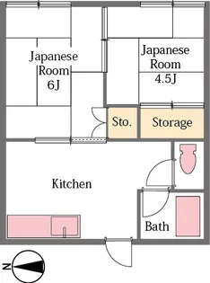 埼玉県東松山市幸町【アパート】の間取り