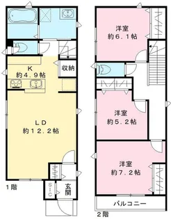 東京都新宿区北新宿4【一戸建】の間取り