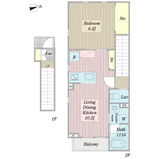 1LDKの間取り画像