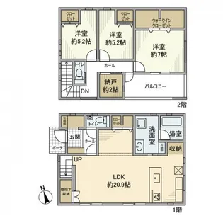 千葉県船橋市三山1【一戸建】の間取り