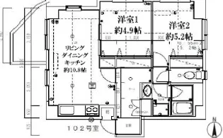 グランコールス東北沢【1階】の間取り
