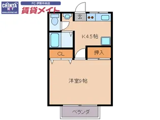 サニーヒル倭町【1階】の間取り