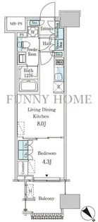 東京都目黒区上目黒2【マンション】の間取り