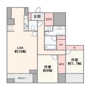 2LDKの間取り画像