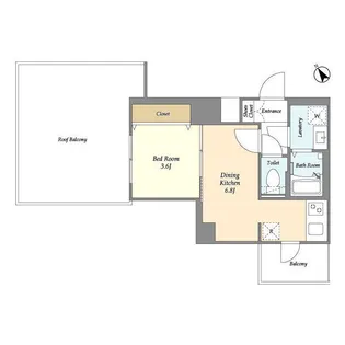 ミリアレジデンス赤坂【7階】の間取り