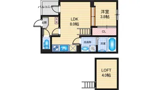 リーガル高畑【1階】の間取り