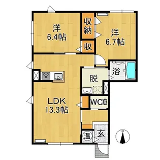 シャーメゾンオリーブコート【1階】の間取り