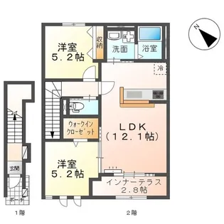 千葉県大網白里市仏島【アパート】の間取り