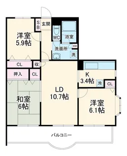 レ・サントレ【2階】の間取り