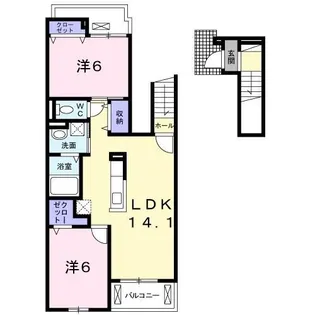 フォースクウェア【2階】の間取り