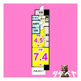 S-RESIDENCE六番町【4階】の間取り