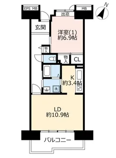 URビューコート小港【8階】の間取り