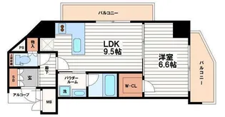 ダイナシティ北浜【6階】の間取り