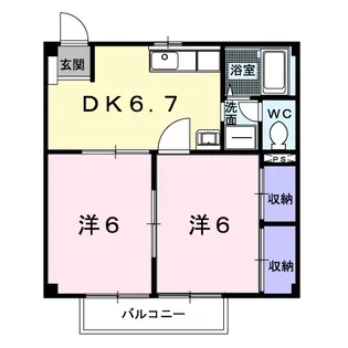 グリーンビレッジA【2階】の間取り